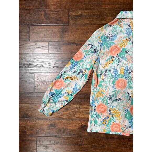 Vintage Clothing - Button Down Blouse - Illustrated Florals - Rrrruss - Medium - Picture 8 of 8